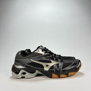 Mizuno Wave Bolt 6 Black Silver Volleyball Shoes 430224-9073 Women's Size 8.5